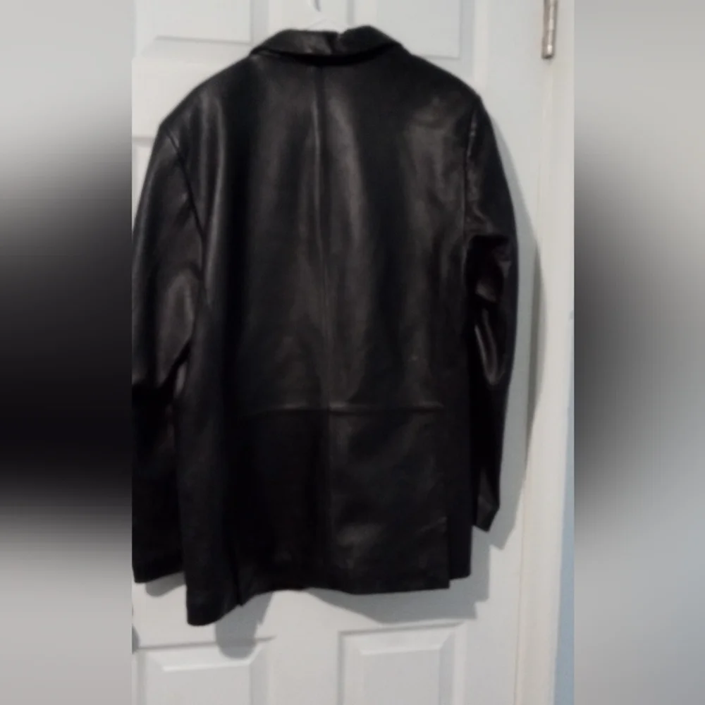 Reaction Kenneth Cole Black Leather Blazer